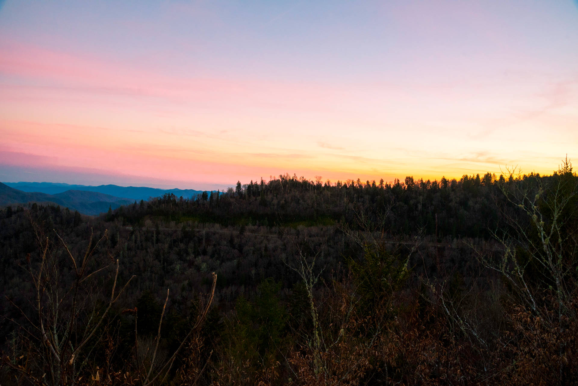 Dusk Sky Over Smoky Mountains Wallpaper