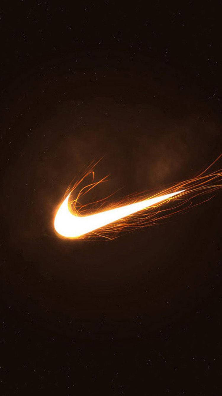 Dynamic Nike Logo Flame Wallpaper