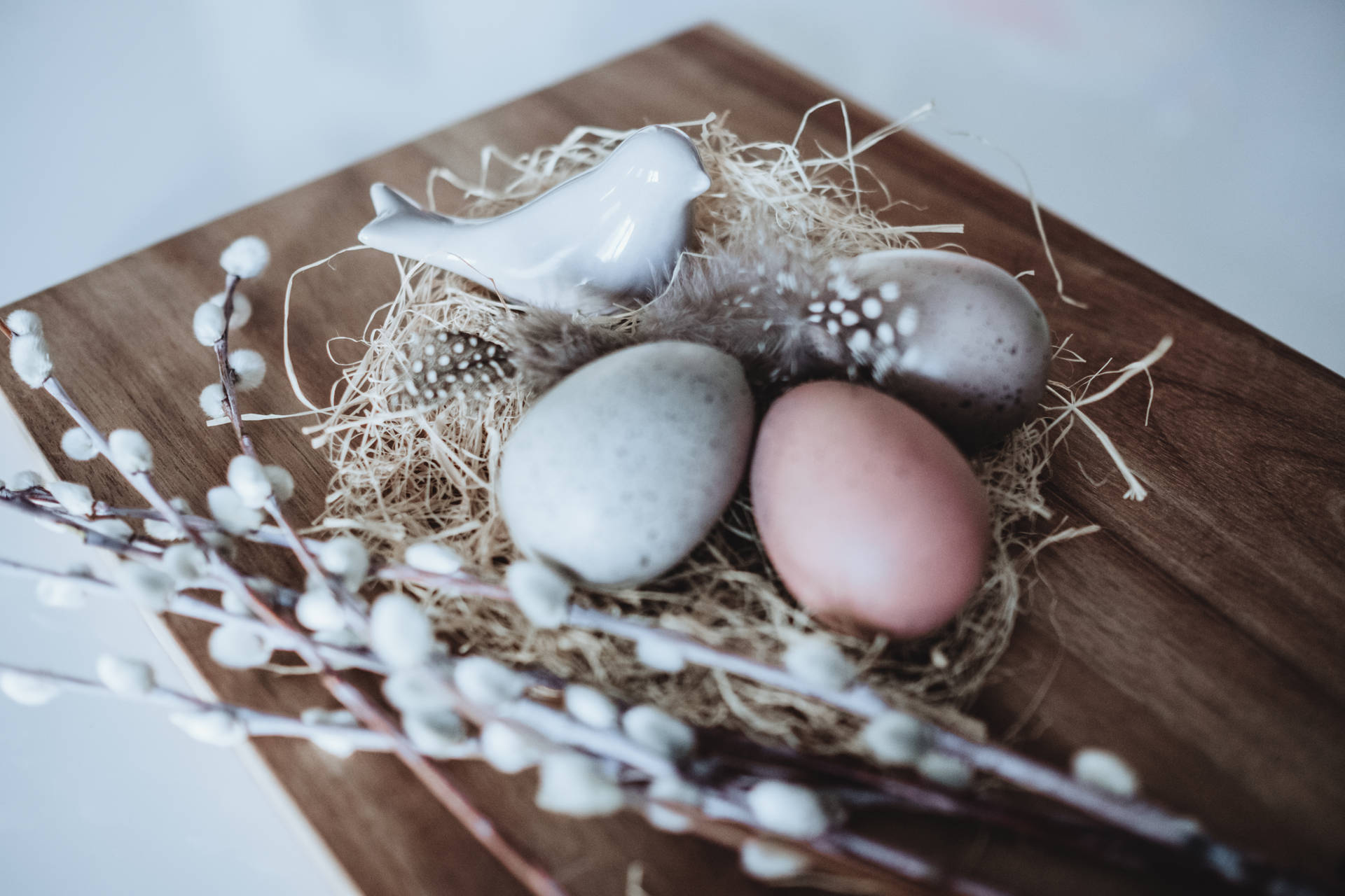 Easter Eggs In A Nest Of Easter Grass Wallpaper
