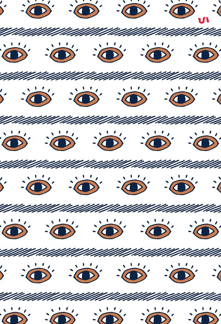 Eclectic Boho Eye Pattern Design Wallpaper