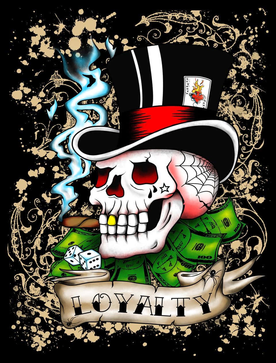 Ed Hardy Loyalty Skull Wallpaper