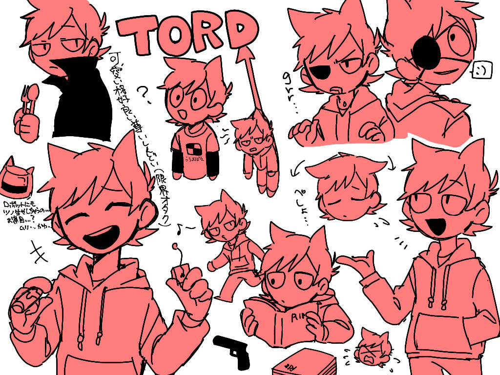 Eddsworld Character Tord Red-themed Wallpaper