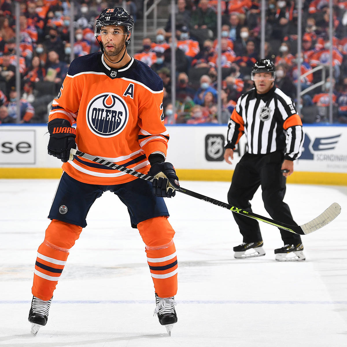 Edmonton Oilers Defenseman Darnell Nurse During 2019 Nhl Action Wallpaper