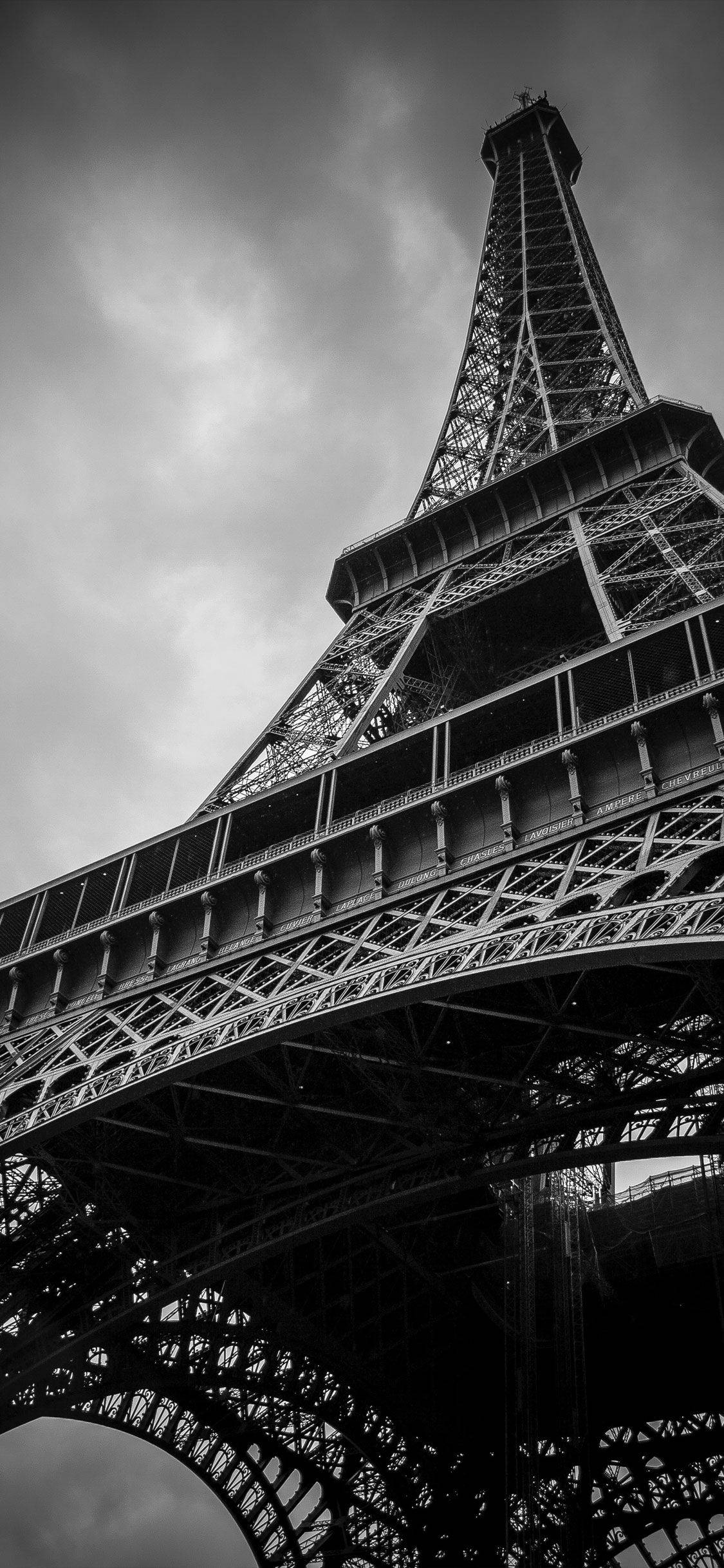 Eiffel Tower Dark Grey Iphone Wallpaper