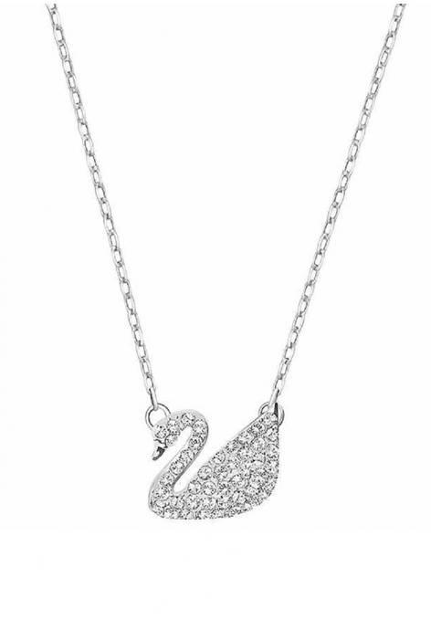 Elegance Reimagined - Swan Necklace With White Crystals By Swarovski. Wallpaper