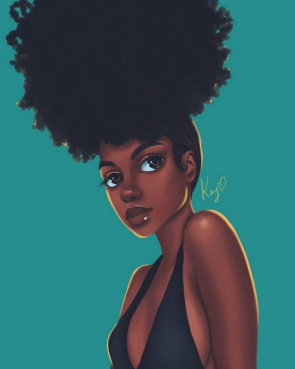 Elegant Black Girl Art Wallpaper