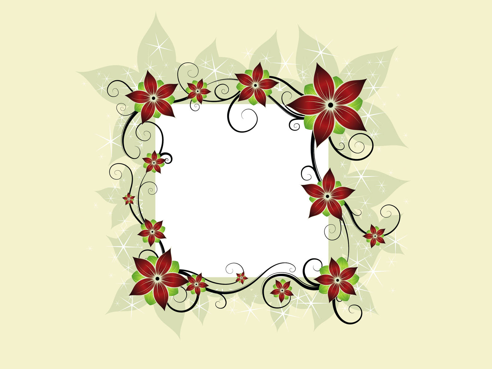 Elegant Floral Frame Design Wallpaper