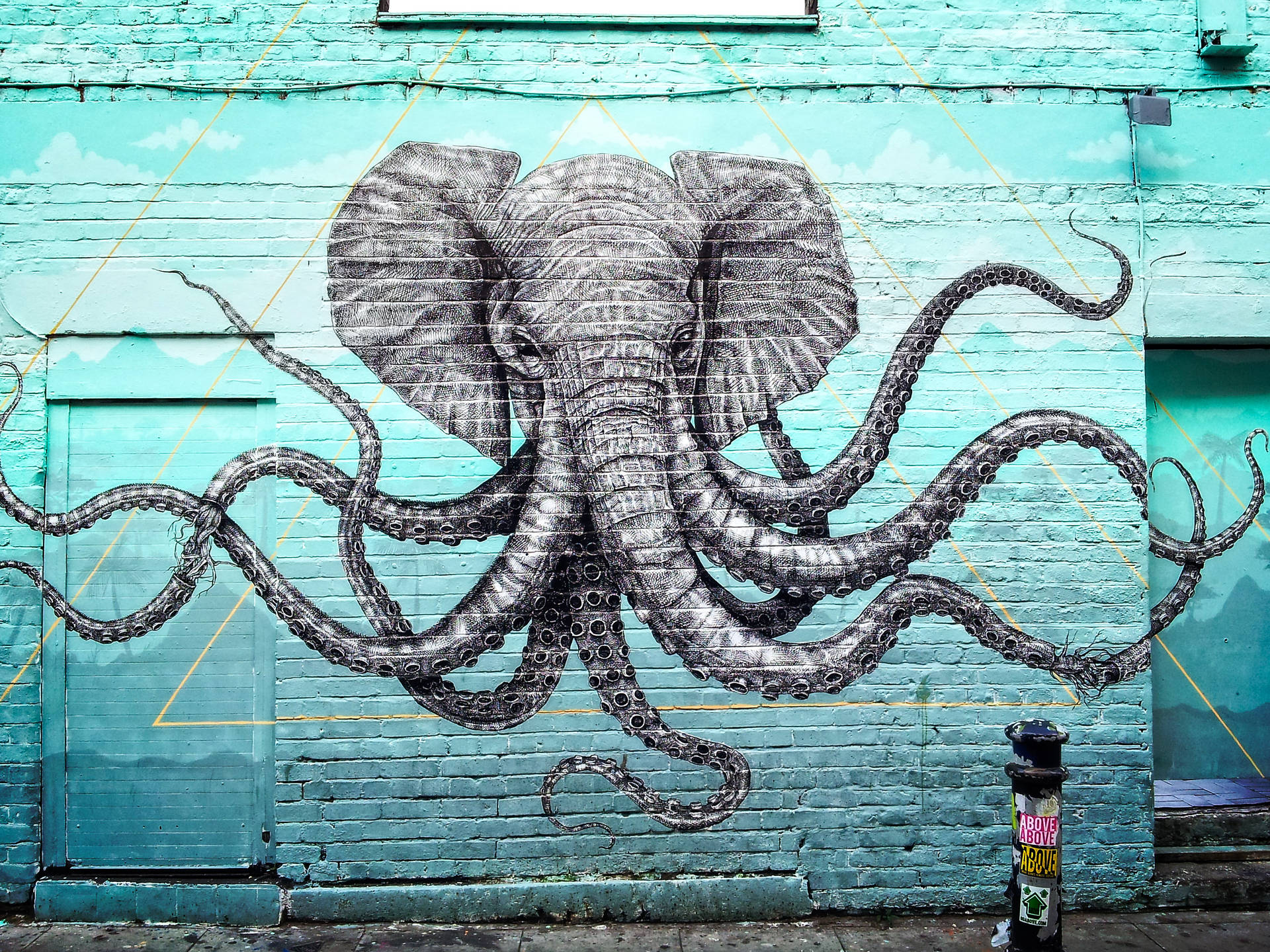 Elephant Octopus Complex Art Graffiti Wallpaper | WallpapersOK
