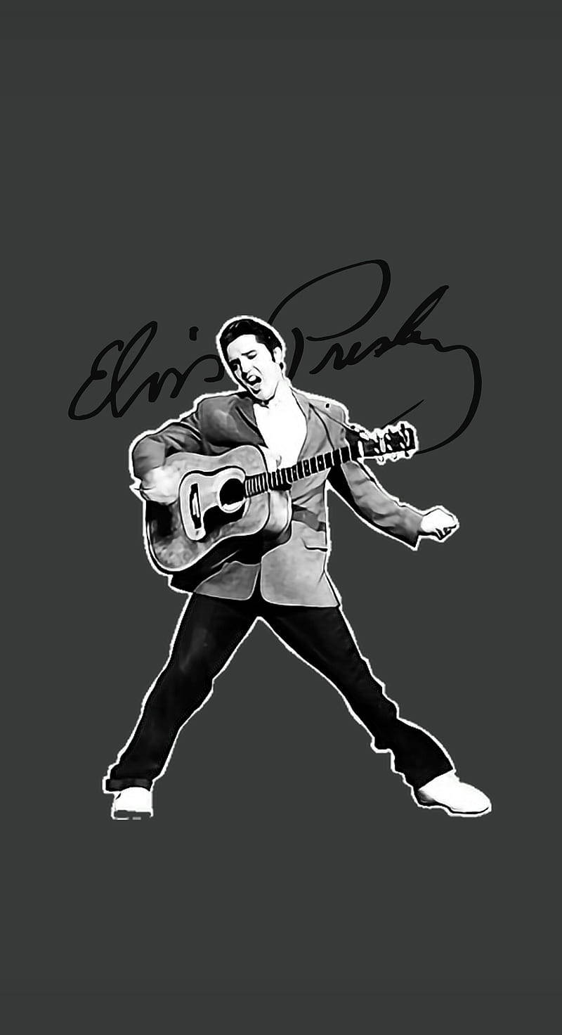 Elvis Presley Monochrome-themed Design Wallpaper