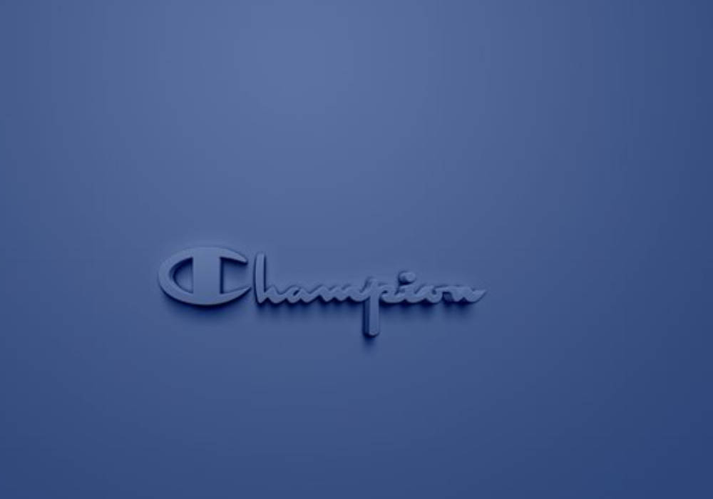 Embossed Blue Champion Logo Wallpaper