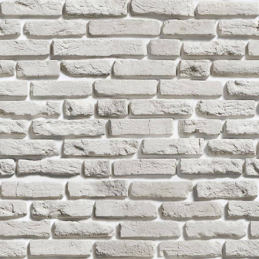 Embossed Faux White Brick Wall Wallpaper