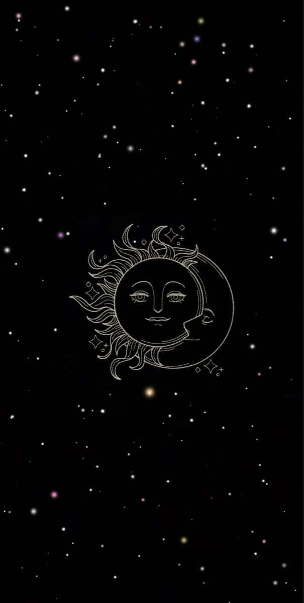 Embracing The Cosmic Balance - Sun And Moon Aesthetic Wallpaper