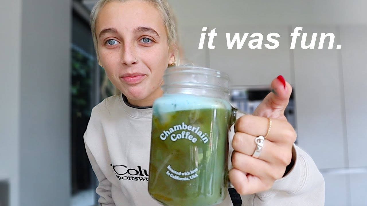 Emma Chamberlain Coffee And Mason Jar Wallpaper