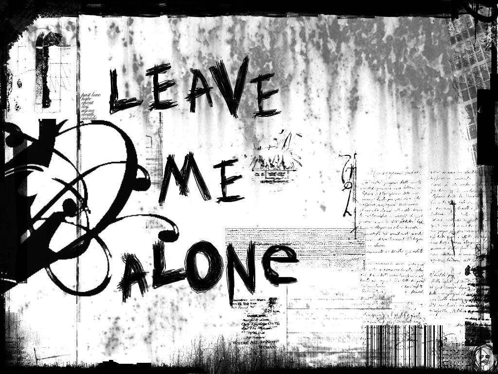 Emo-inspired Leave Me Alone Text Wallpaper