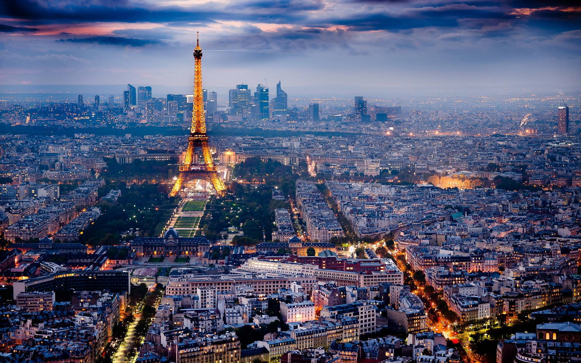 Enchanting Night View Of Paris Wallpaper