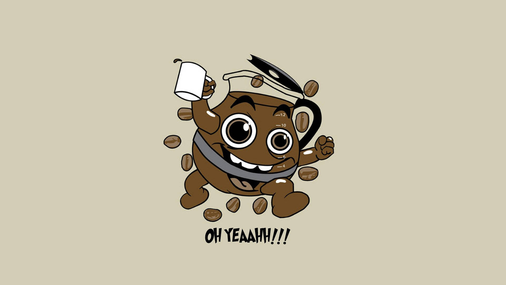 Energized Kool Aid Man With A Cup Of Coffee Wallpaper