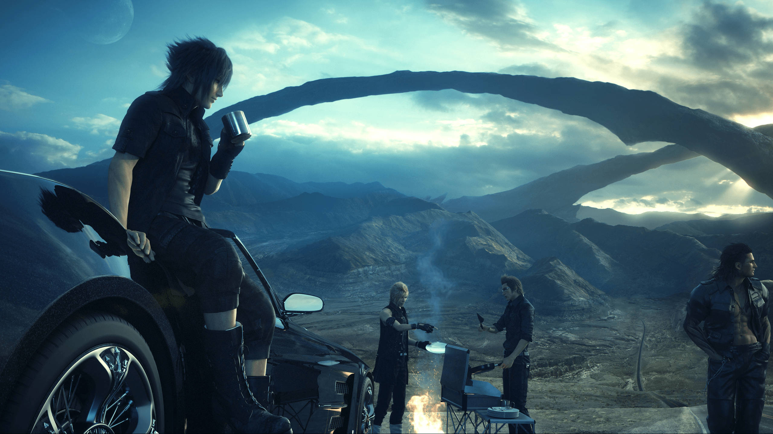 Epic Moment In Final Fantasy Xv Wallpaper