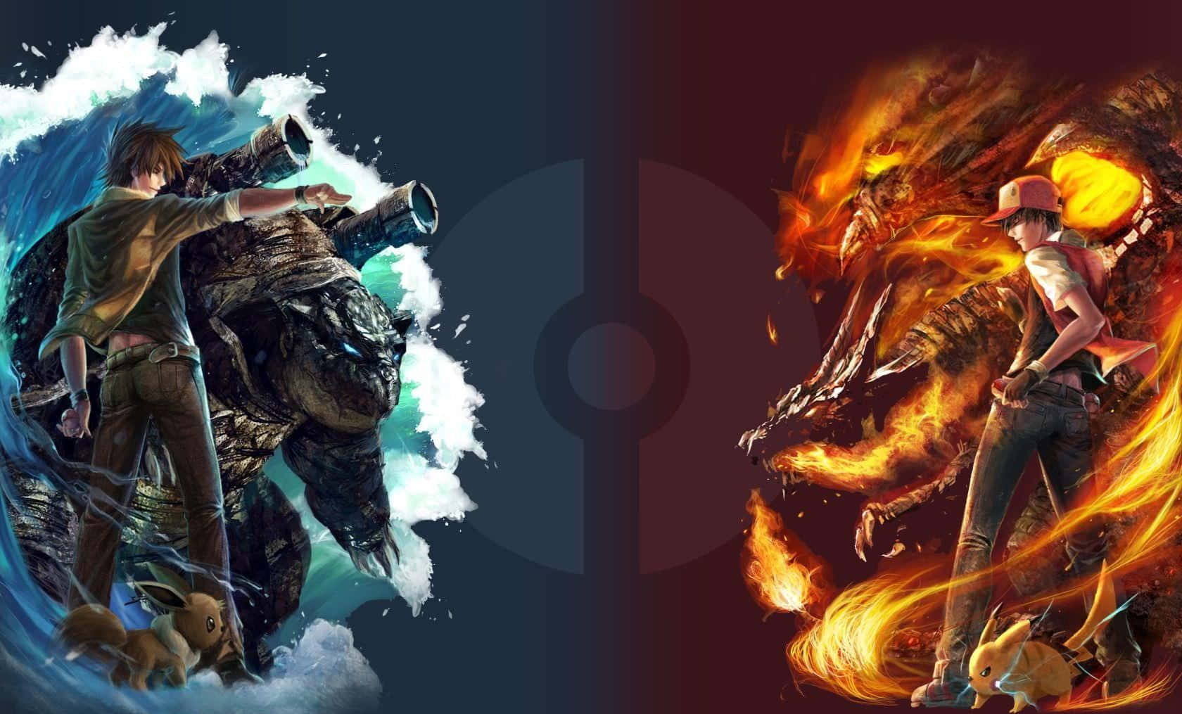 Epic Pokemon Battle Artwork Wallpaper