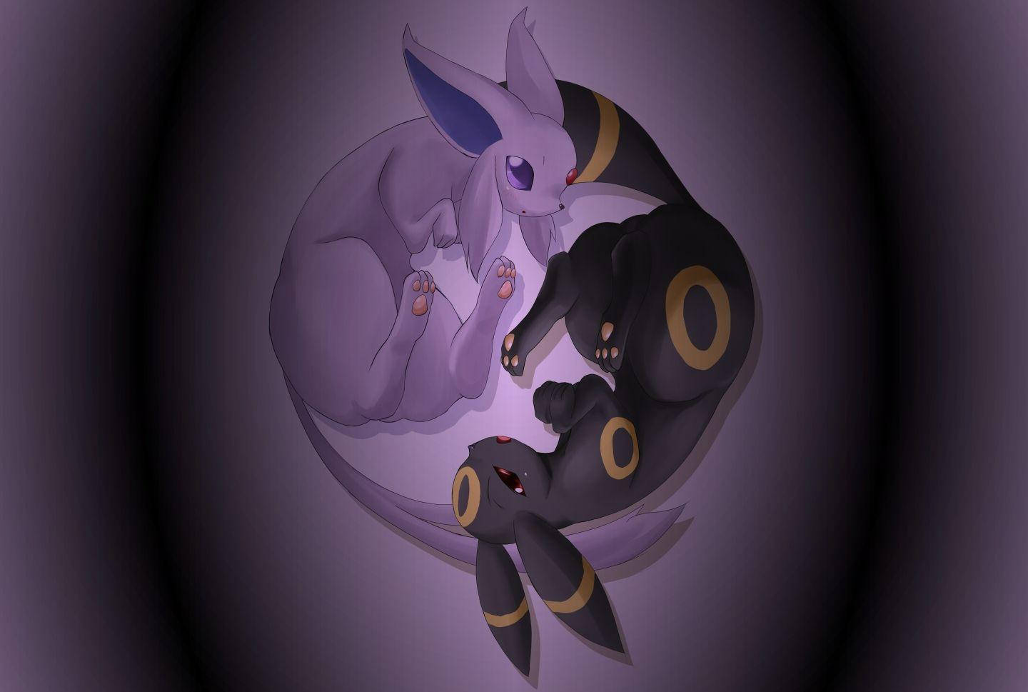 Espeon And Umbreon Yinyang Wallpaper