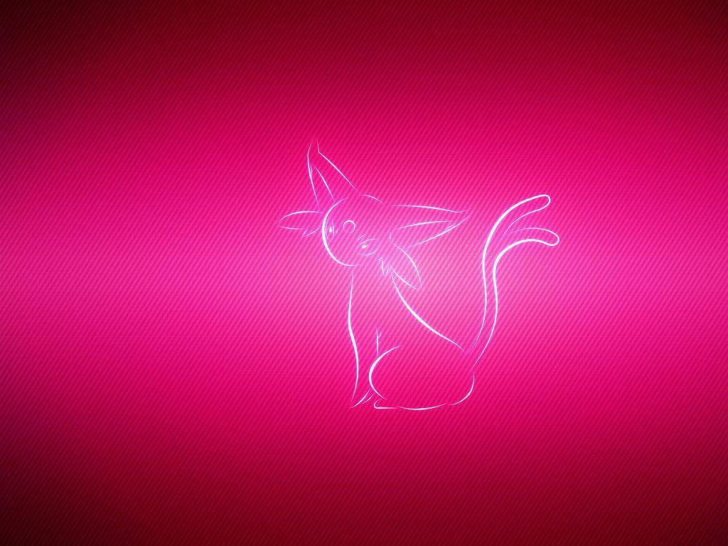 Espeon Neon Line Art Wallpaper