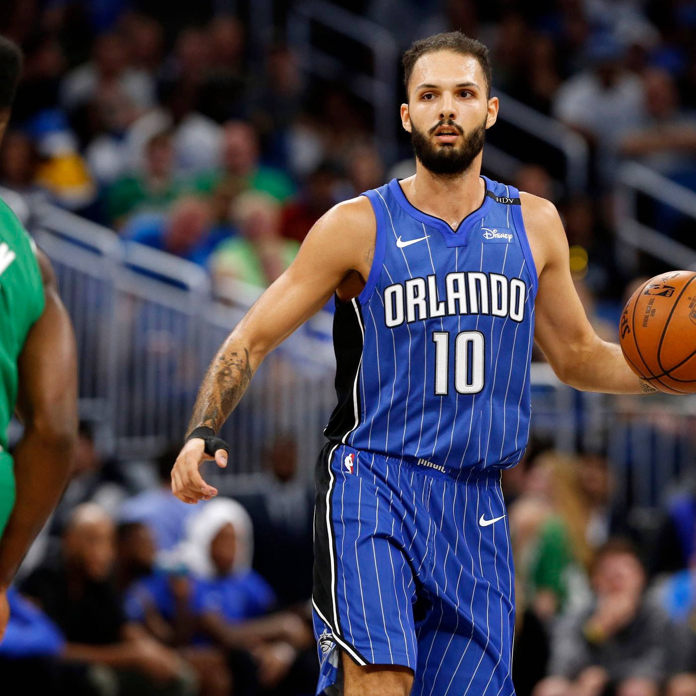 Evan Fournier Nba Game Celtics Vs. Orlando Magic Wallpaper