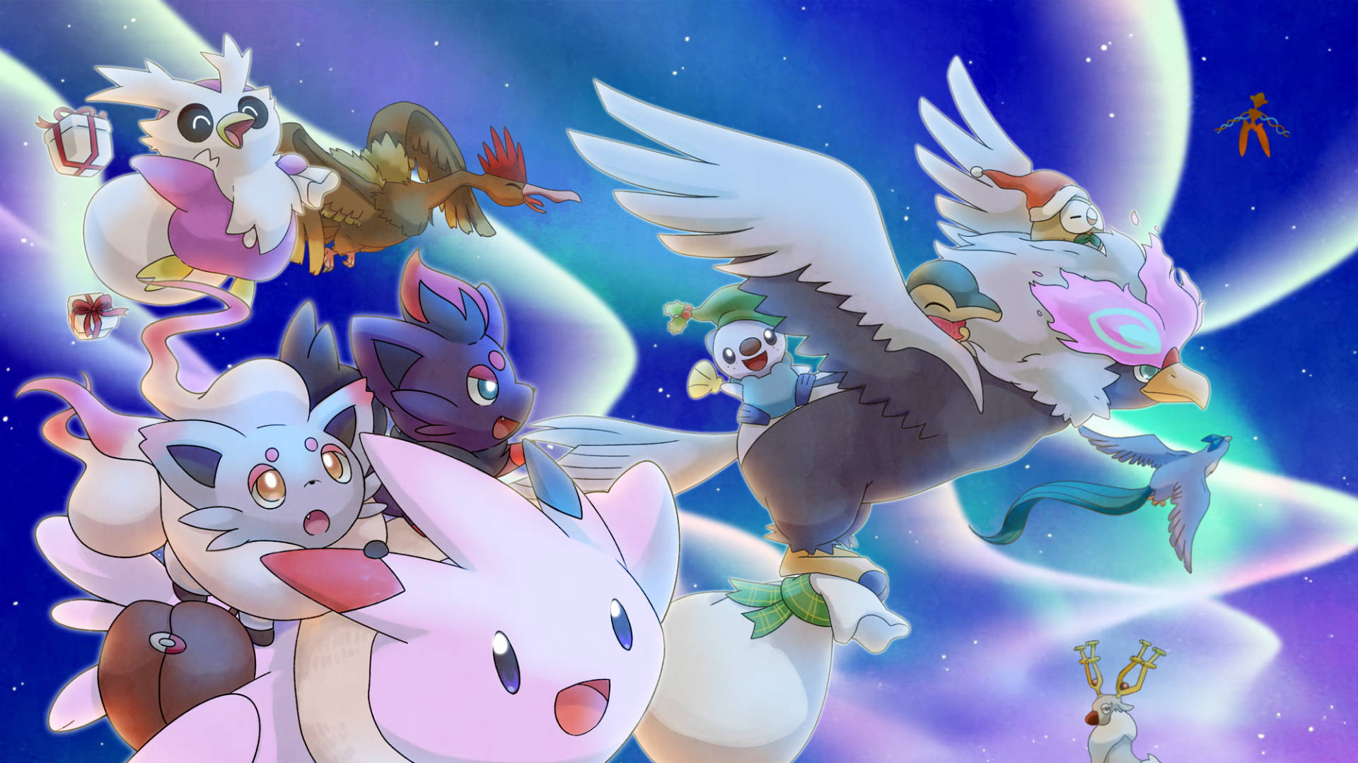 Evening Flight With Togekiss And Others Wallpaper