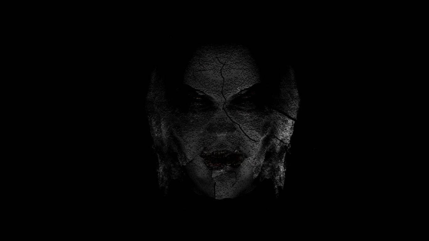 Evil Cracked Face Figure Wallpaper