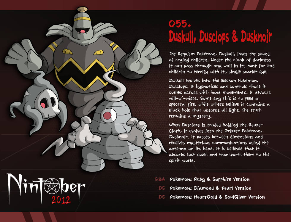 Evolution Stages Of Duskull: Dusclops And Dusknoir In An Intimidating Pose Wallpaper