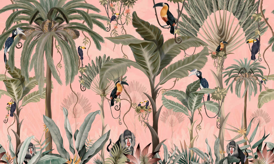Exotic Palm Trees Art [wallpaper] Wallpaper
