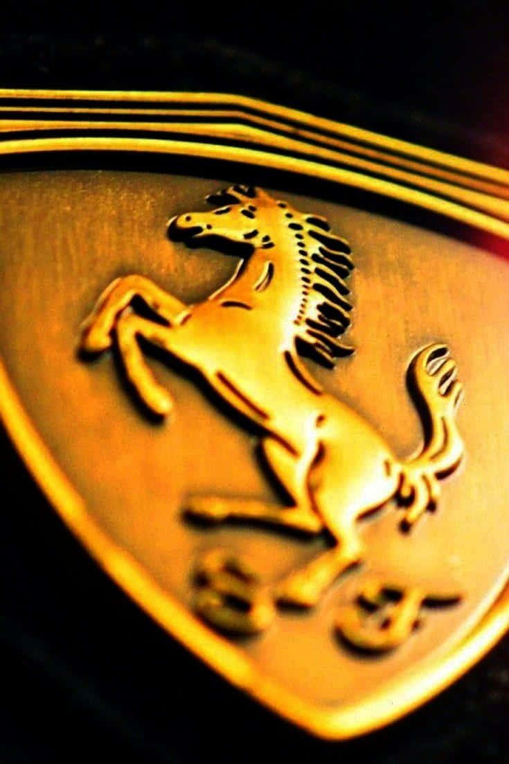 Expensive Ferrari Gold Logo Wallpaper