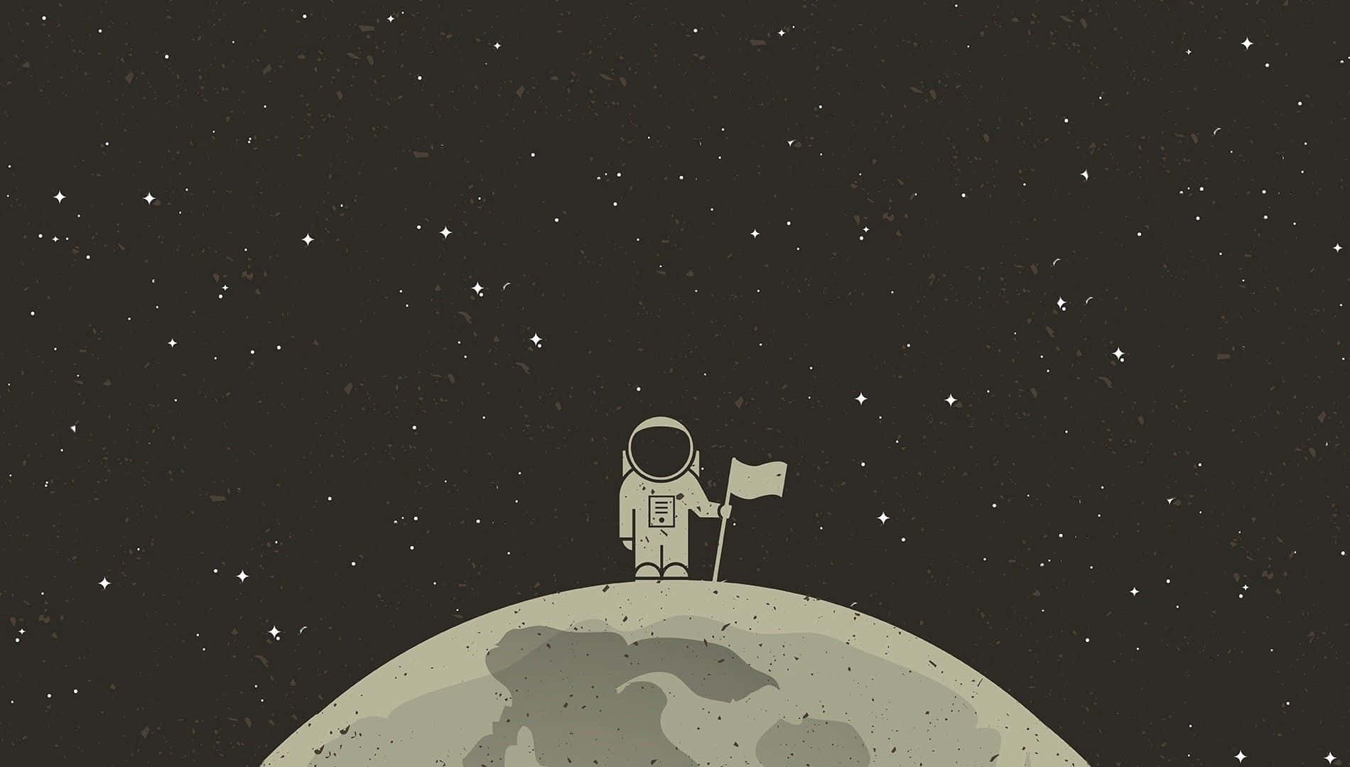 Explore The World Beyond With This Cute Astronaut And His Space Adventure. Wallpaper