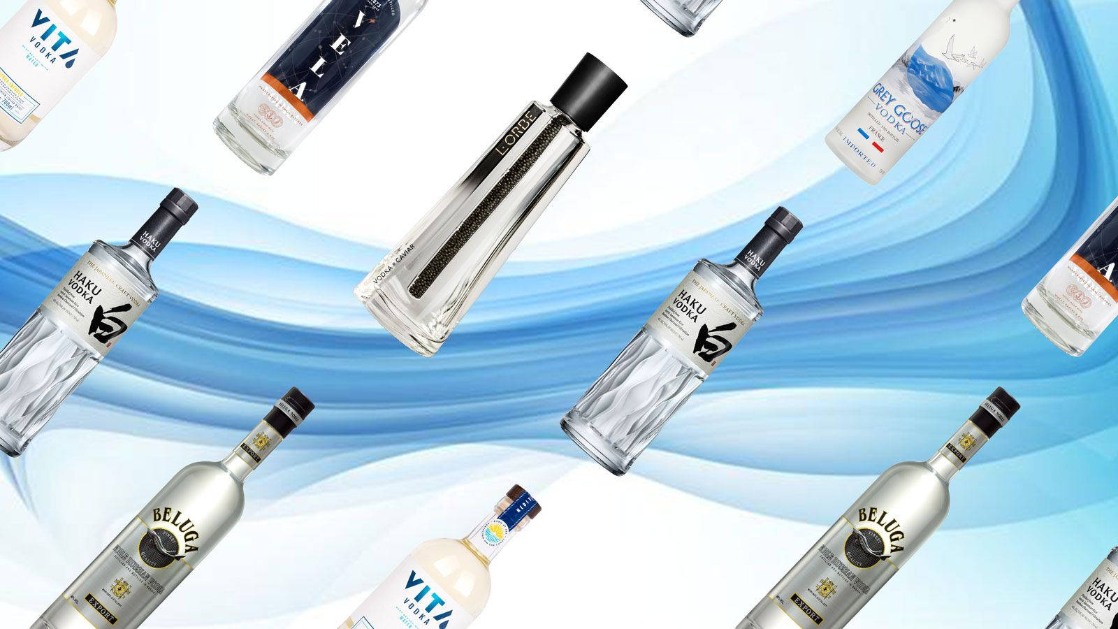 Exquisite Assortment Of Beluga Vodka Bottles Wallpaper