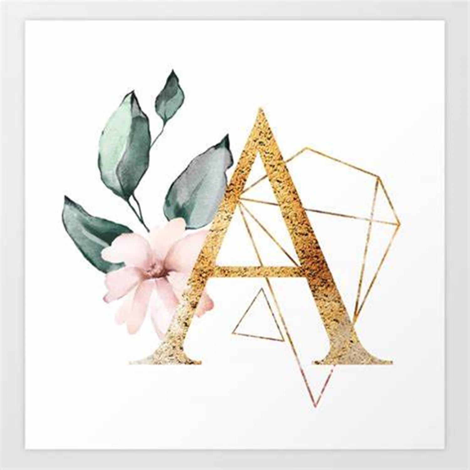 Extravagant Golden Capital Alphabet Letter A With Brilliant Diamonds And Adorned With Elegant Flowers Wallpaper