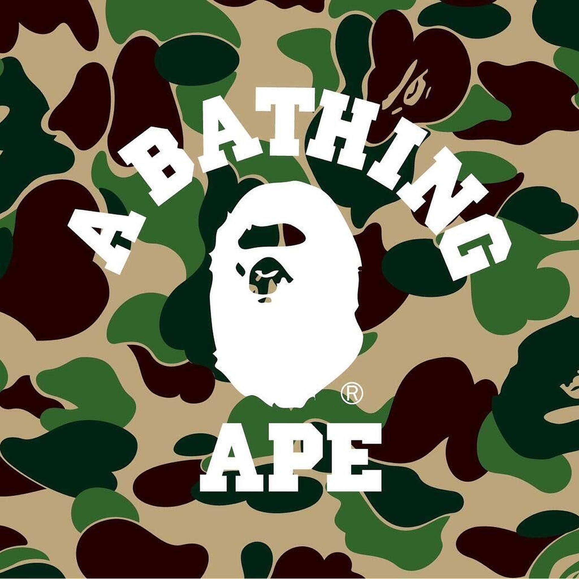 Eye catching Camouflage Bape Logo Illustration Wallpaper WallpapersOK