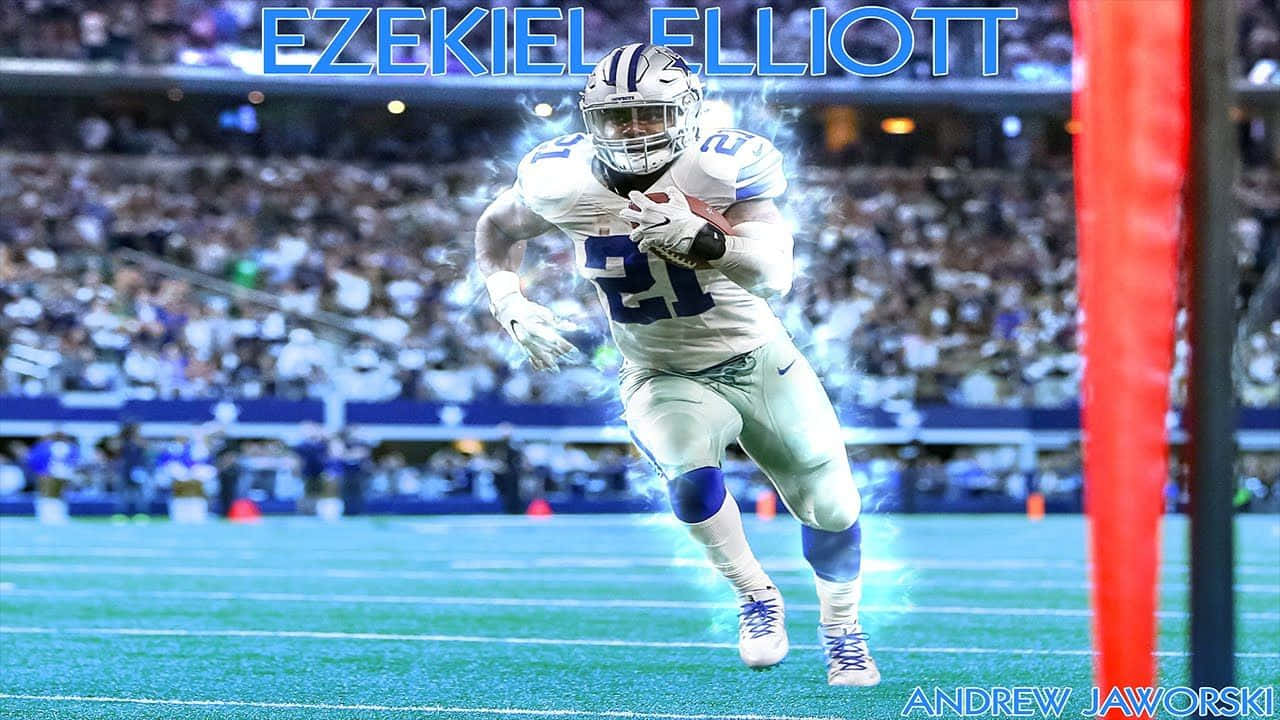 Ezekiel Elliott Making Moves On The Field Wallpaper