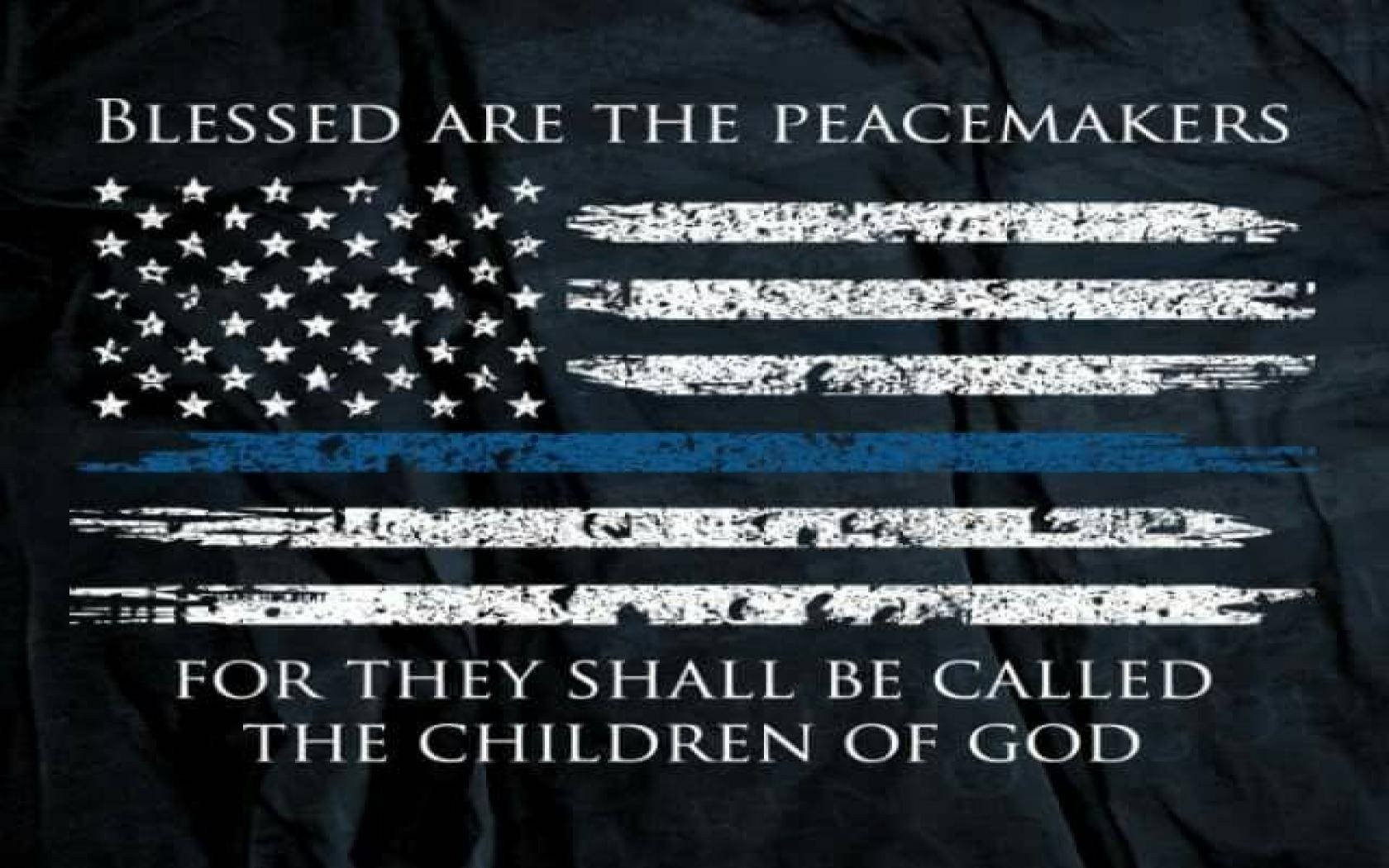 Faded Police Thin Blue Line Flag Wallpaper