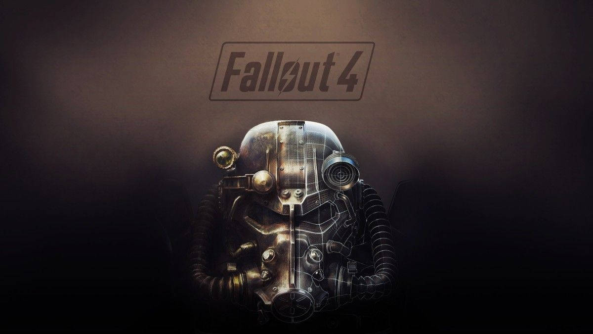 Fallout 4 Dark Logo With Helmet Wallpaper