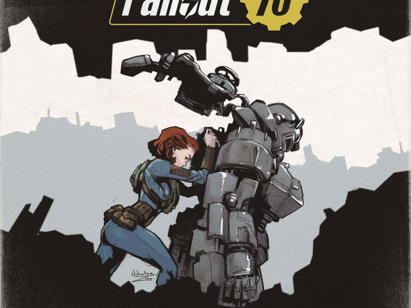 Fallout 76 Cartoon Power Armor Suit Wallpaper
