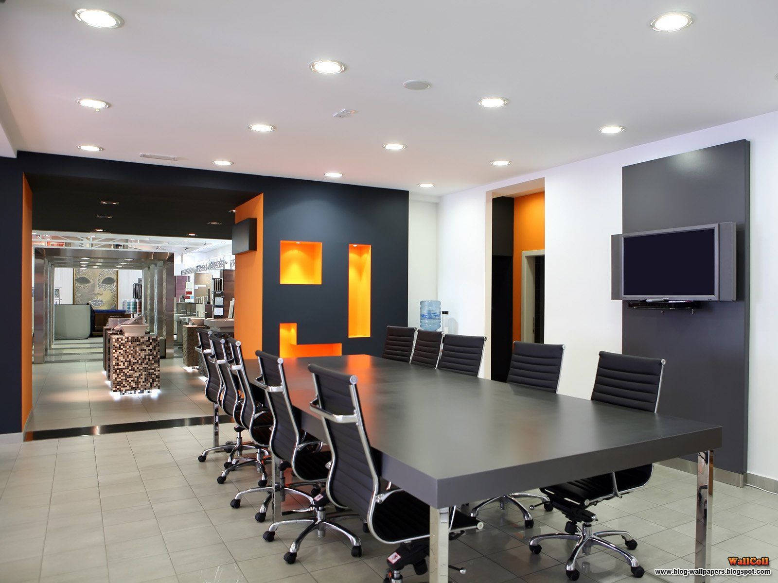 False Ceiling Office Interior Design Wallpaper