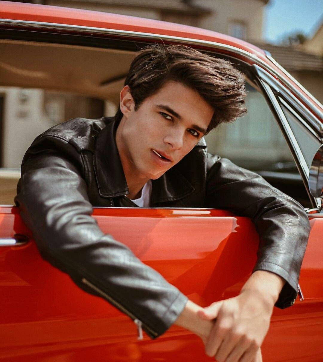 Famous Tiktokers Brent Rivera Red Car Wallpaper