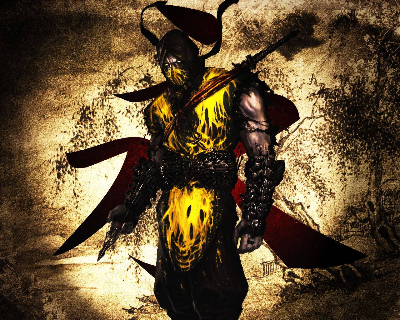 Fan Art Mortal Kombat Scorpion Wallpaper