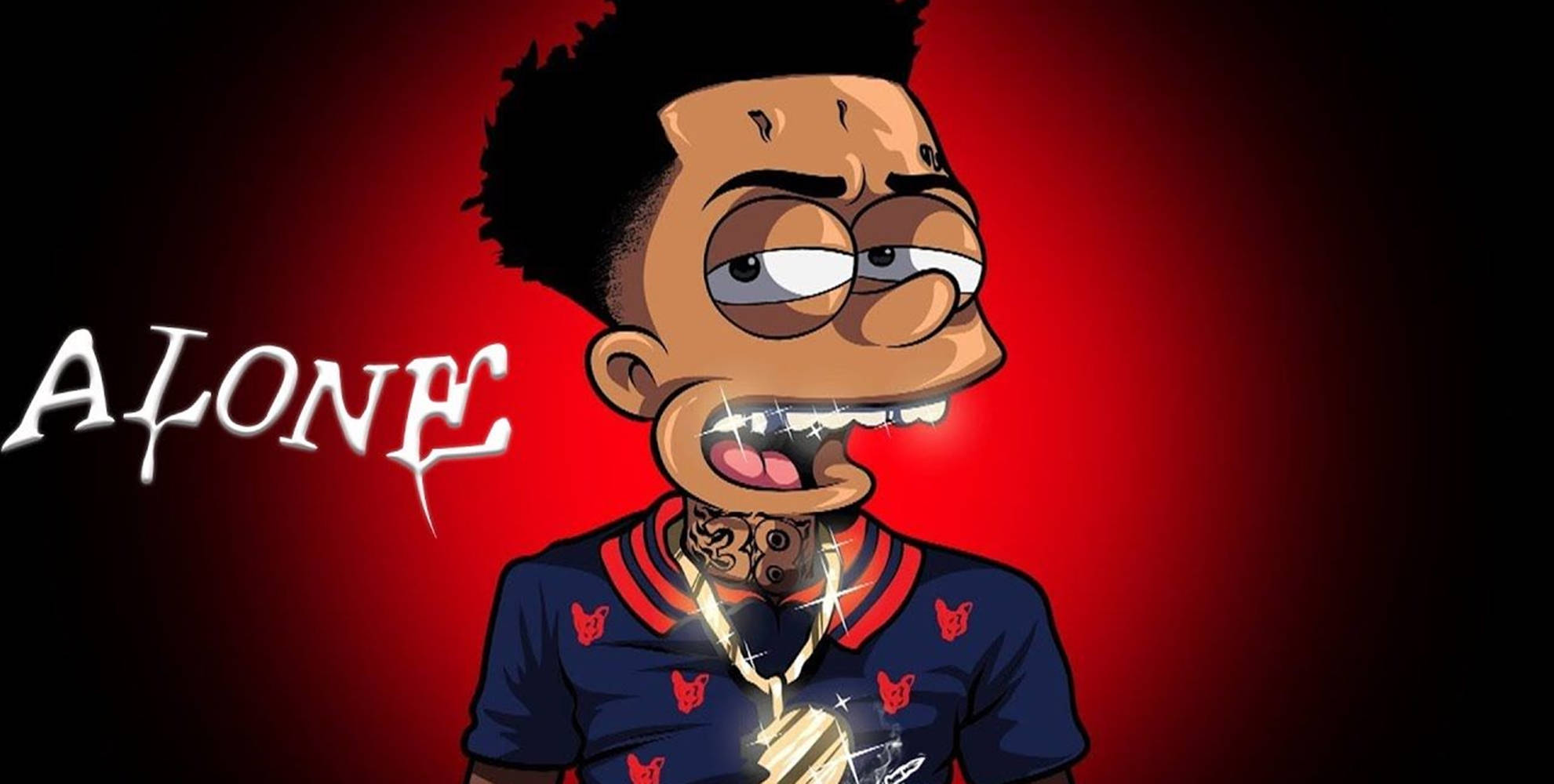 Fantastic American Rapper Nle Choppa Cartoon Wallpaper