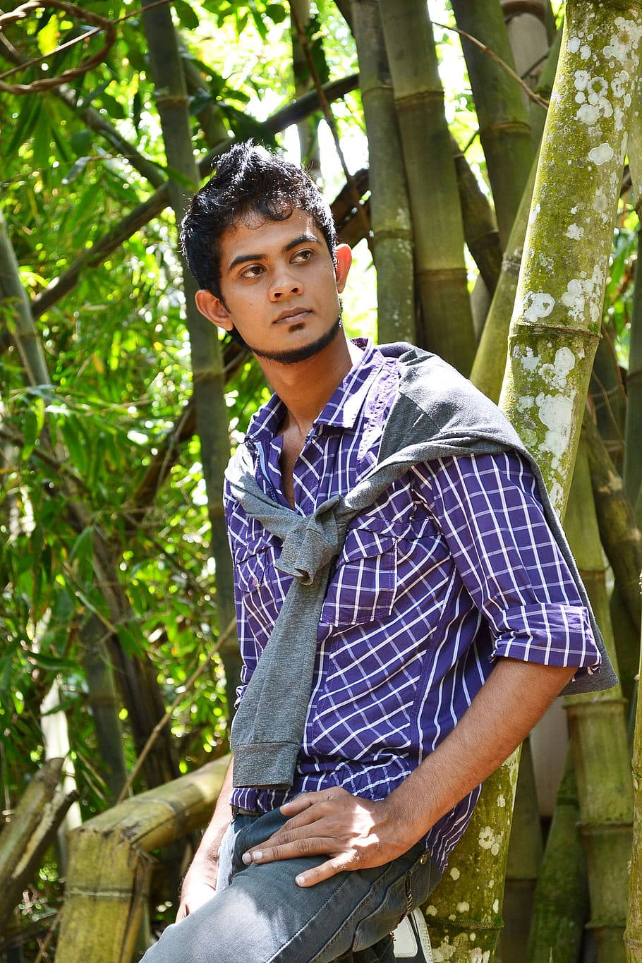 Fashion Forward - A Trendsetting Male Model In An Outdoor Photoshoot Wallpaper