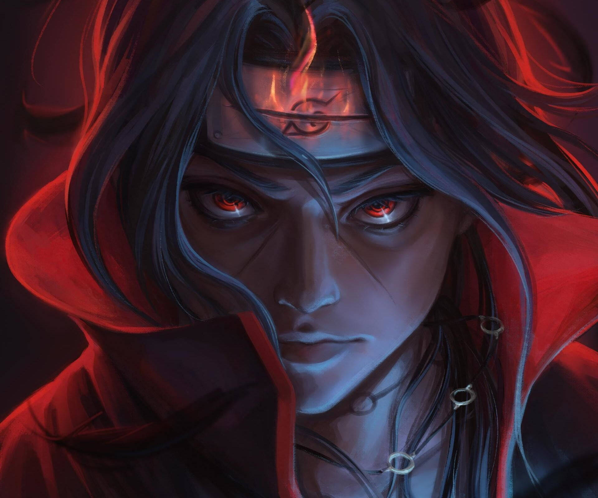 Fearsome Uchiha Itachi Pfp 3d Digital Painting Wallpaper