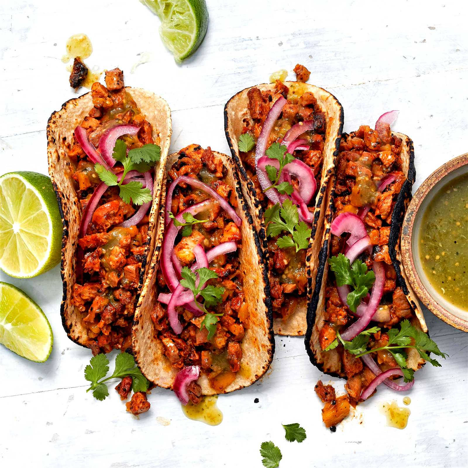 Feast Your Eyes On Mouthwatering Tacos Al Pastor Wallpaper