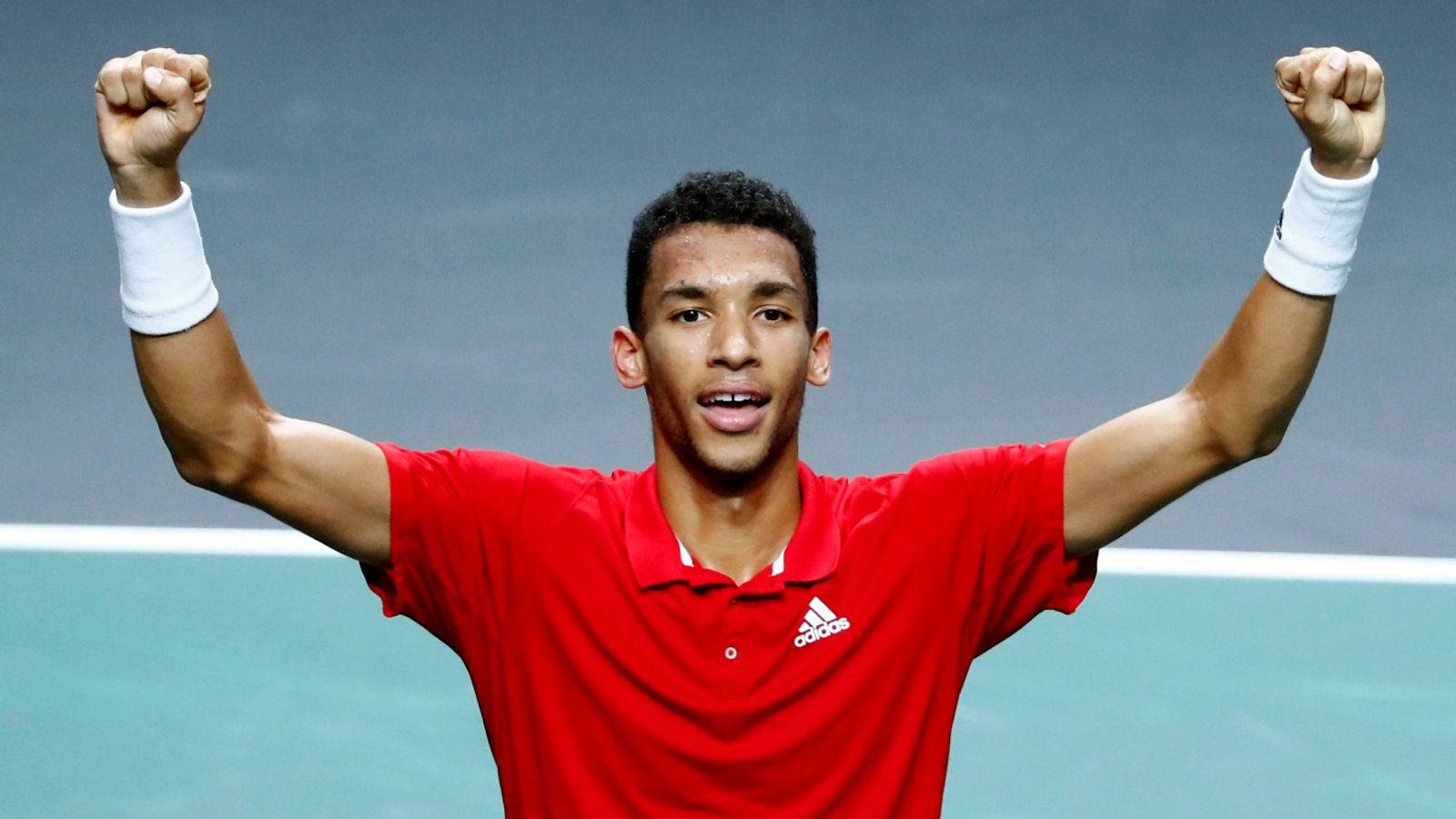 Felix Auger Aliassime Double Fist Pumps Wallpaper