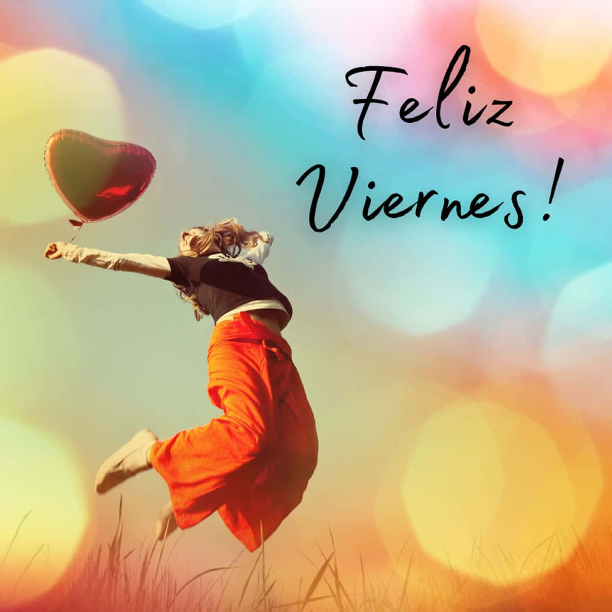 Feliz Viernes Celebration Jump Wallpaper