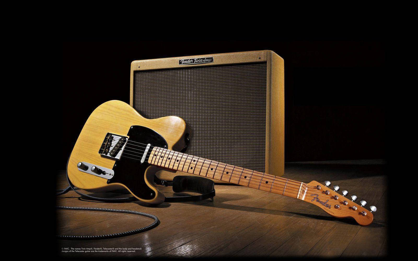 Fender Electric Guitar Twin Amp Wallpaper