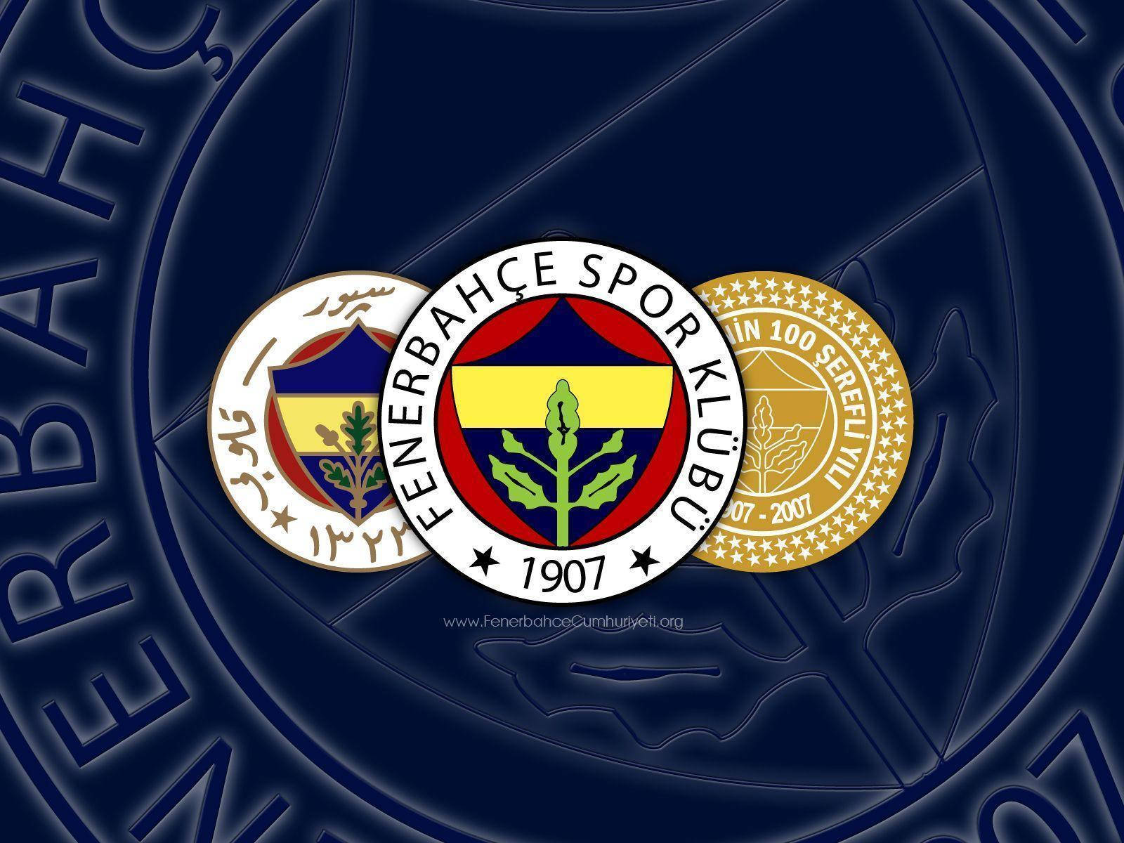 Fenerbahce Logo With Blue Backdrop Wallpaper