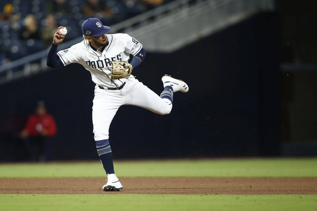 Fernando Tatis Jr Pitching Pose Wallpaper